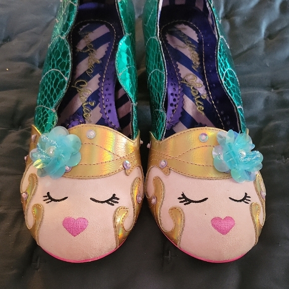Irregular Choice Turquoise and Gold Mermaid Heels - Picture 3 of 8